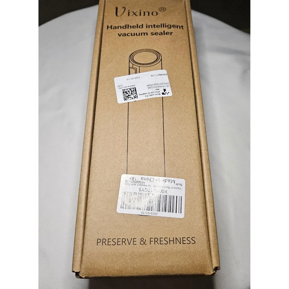 Vixino Handheld Vacuum Sealer Machine White Rechargeable Portable Food Sealer